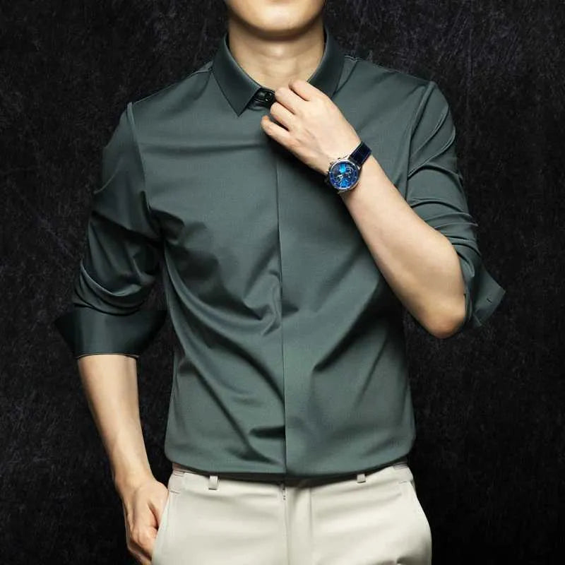 Beyond Raw Wrinkle-Free Satin Full-Sleeve Shirt - EOSS Sale