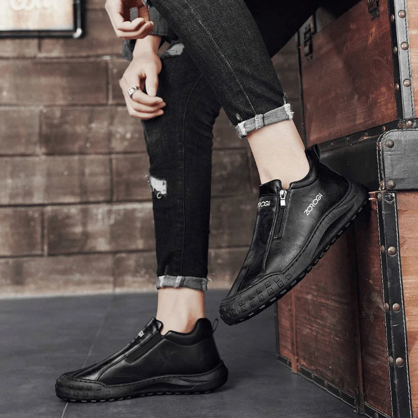Men's Slip-On Shoes With Side Zipper