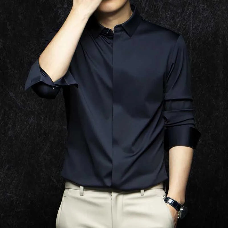 Beyond Raw Wrinkle-Free Satin Full-Sleeve Shirt - EOSS Sale