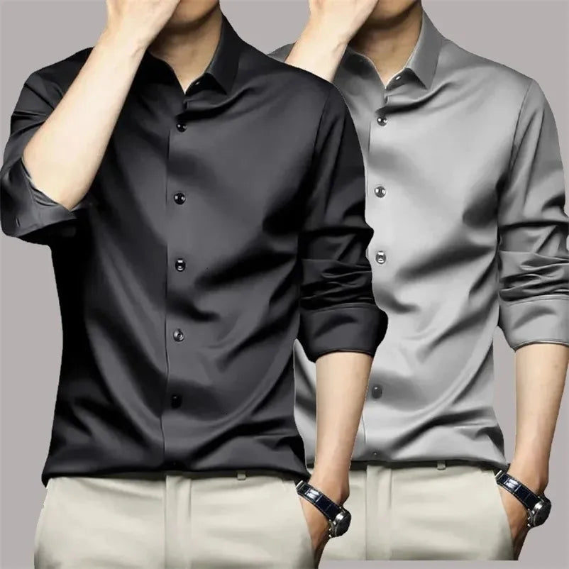 Beyond Raw Wrinkle-Free Satin Full-Sleeve Shirt - EOSS Sale