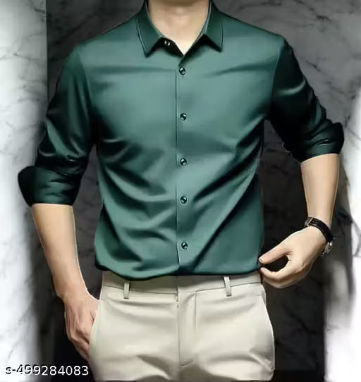 Beyond Raw Wrinkle-Free Satin Full-Sleeve Shirt - EOSS Sale