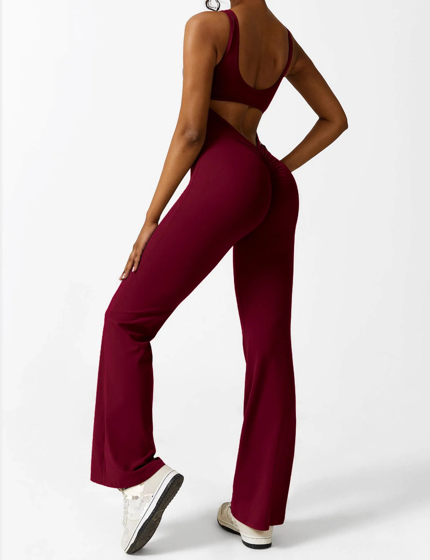 Beyond Raw V-Back Flared Jumpsuit