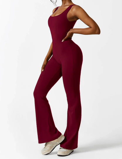 Beyond Raw V-Back Flared Jumpsuit