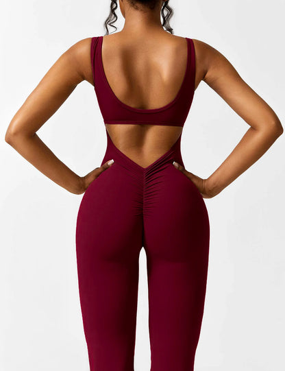 Beyond Raw V-Back Flared Jumpsuit
