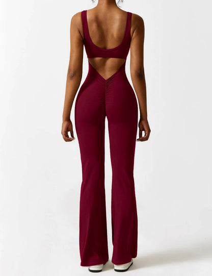Beyond Raw V-Back Flared Jumpsuit