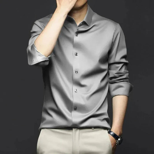 Beyond Raw Wrinkle-Free Satin Full-Sleeve Shirt - EOSS Sale