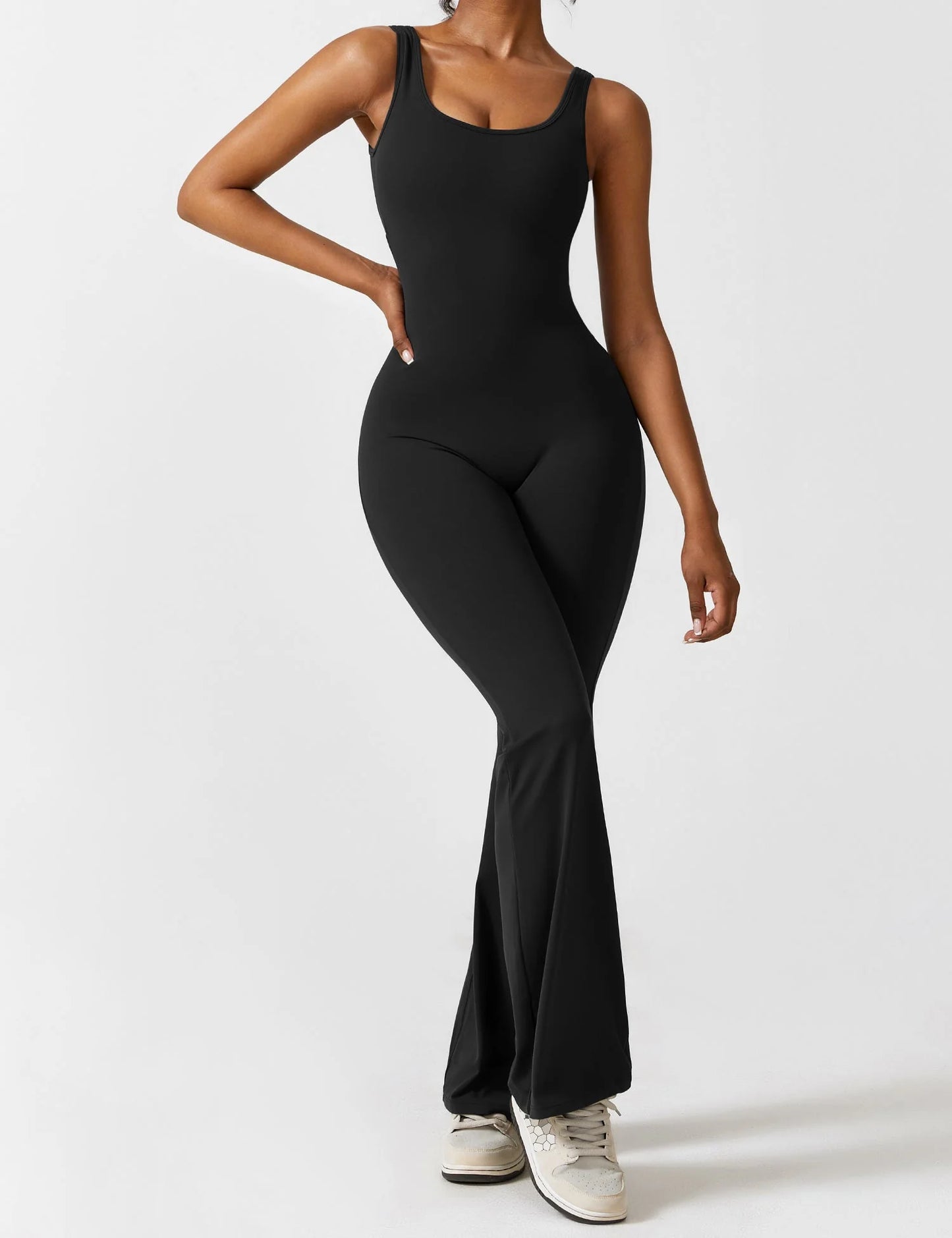 Beyond Raw V-Back Flared Jumpsuit