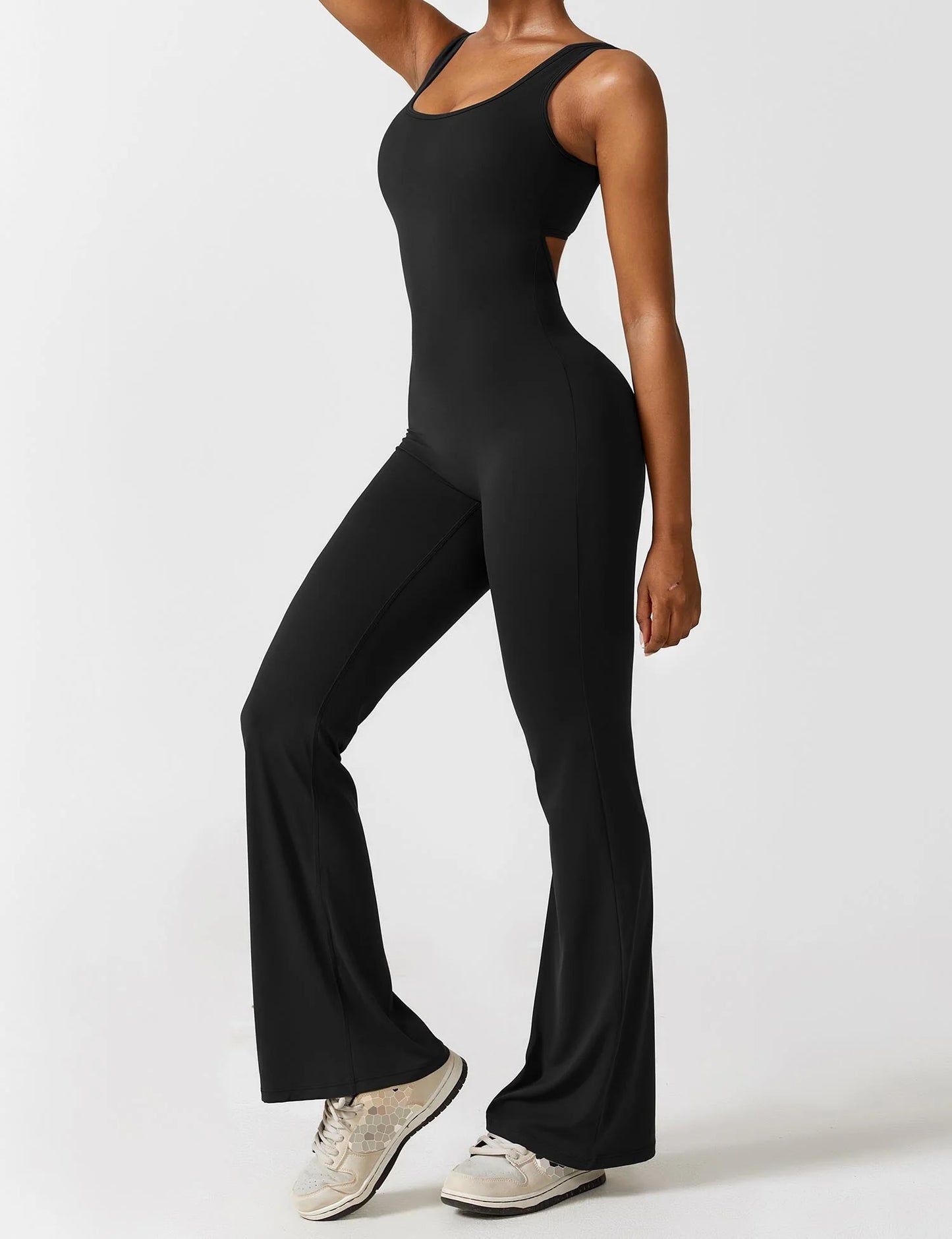 Beyond Raw V-Back Flared Jumpsuit