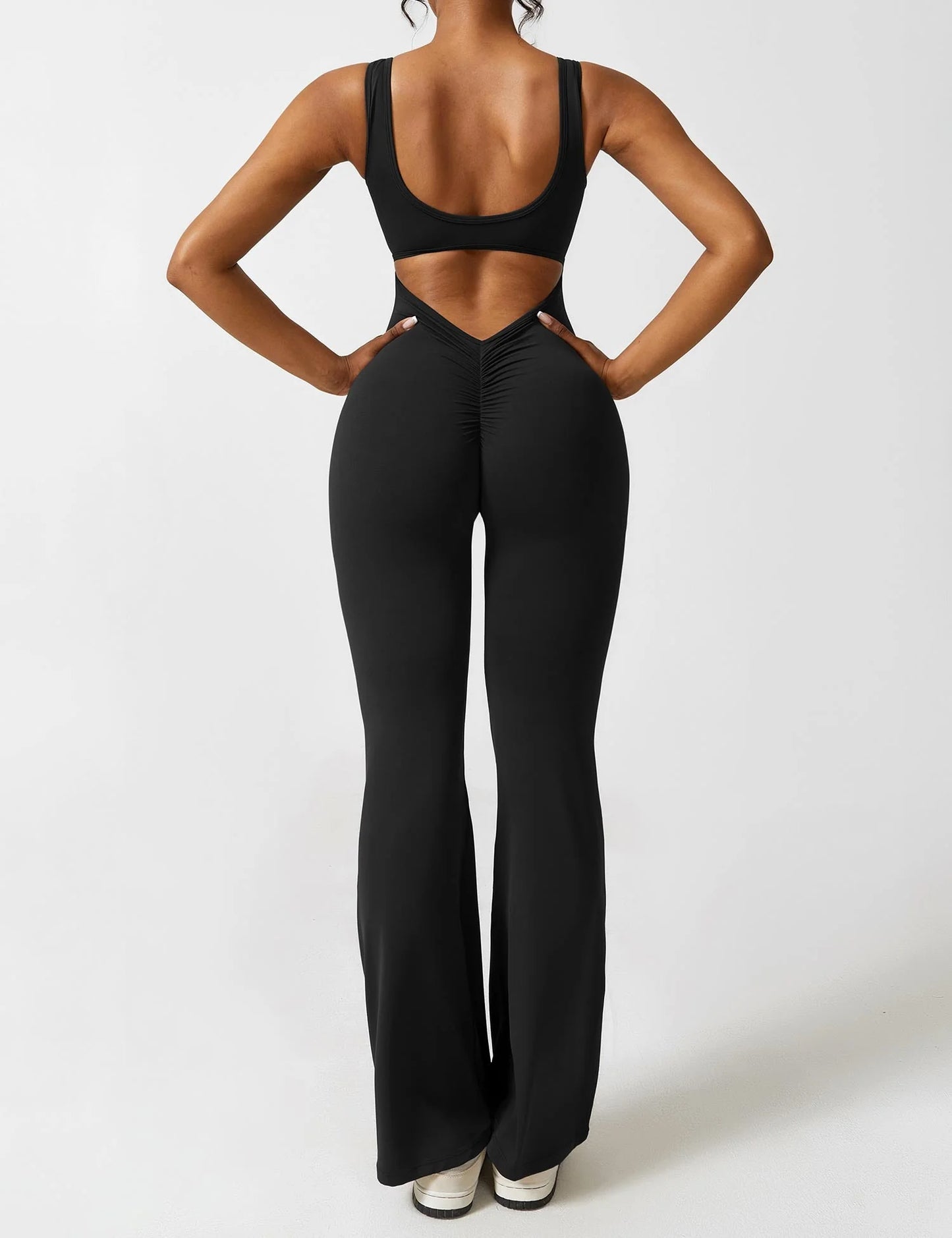 Beyond Raw V-Back Flared Jumpsuit