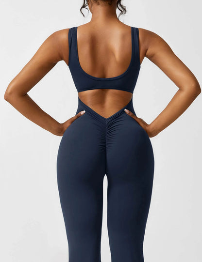 Beyond Raw V-Back Flared Jumpsuit